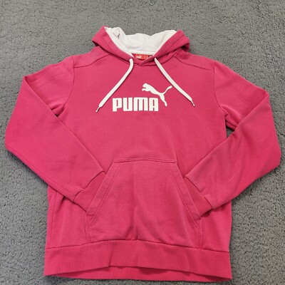 Puma Hoodie Women's Size Medium Hooded Sweatshirt Pink Long