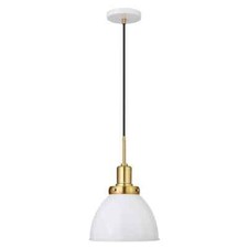 Meyercross Madison 1-light Matte White And Brass Metal Pendant