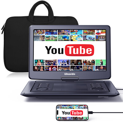 19'' HD Tragbarer DVD Player 16'' Auto Fernseher 1600x900 HDMI USB AKKU+Handtasche