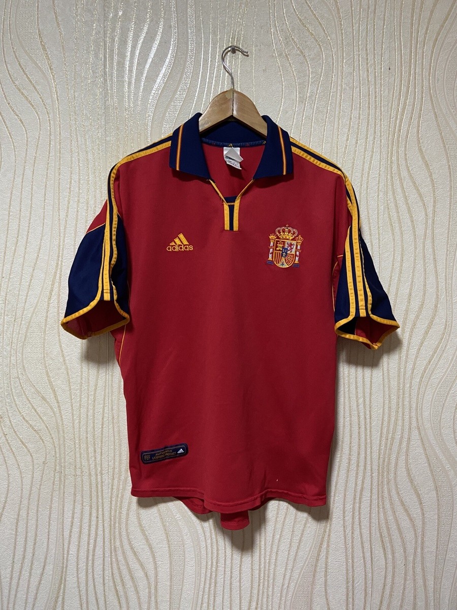 スペイン代表　2000-2001年　アディダス　オーセンティックユニフォーム SPAIN 2000 2001 HOME FOOTBALL SHIRT SOCCER JERSEY ADIDAS sz