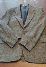 SAVILE ROW BLAZER MEN 42R GRAY GLEN CHECK PLAID WOOL USA MADE GRANDPA CLASSIC