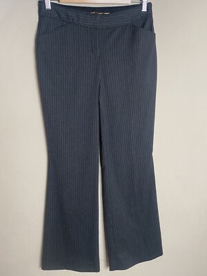 Express Women s Editor Pinstripe Relaxed Trouser Pants Viscose Size 2