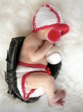 Baby Crochet Baseball Outfit, Newborn Photography