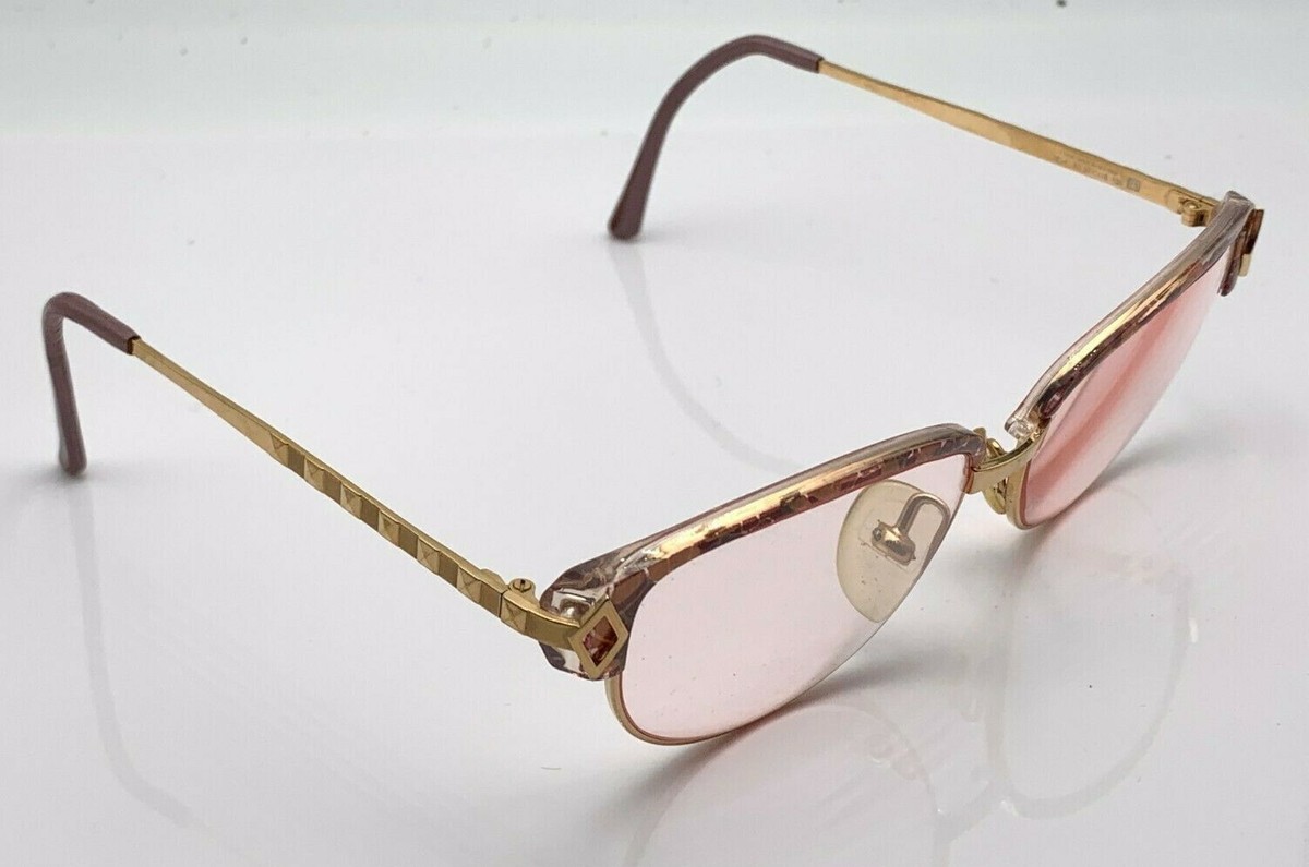 Vintage Paloma Picasso 3834 Pink Gold Metal Oval Sunglasses  display picture 3
