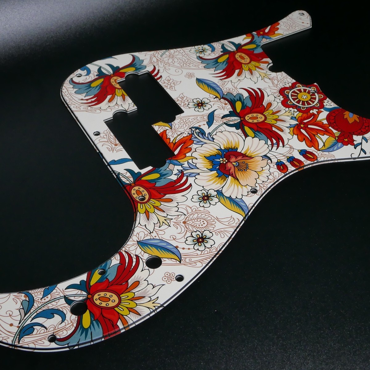 Fender Precision Bass Pickguard • Folk Flowers • Custom • Graphic