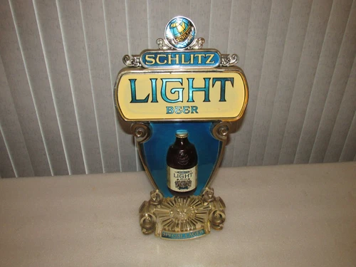 Schlitz Light Beer SIGN BOTTLE vintage 1976 plastic decorative Man Cave
