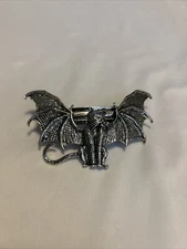 Goth Pewter Bat Halloween Hair Clip 4" Long Silver Color Metal New Barrette