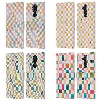 OFFICIAL NINOLA CHECKER PATTERN LEATHER BOOK WALLET CASE FOR NOKIA PHONES
