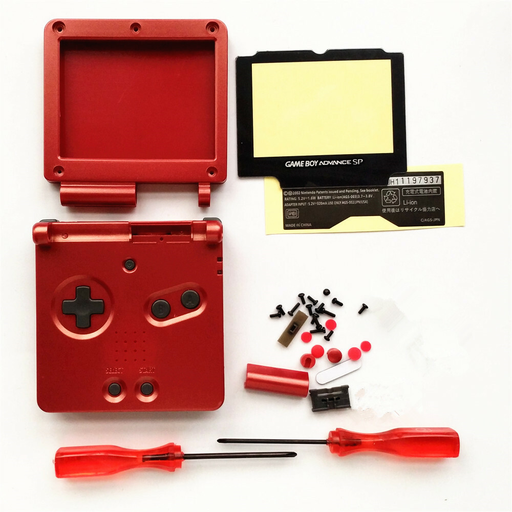 Guscio Di Ricambio Rosso Per Game Boy Advance SP + Lente Schermo – Custodia Aftermarket