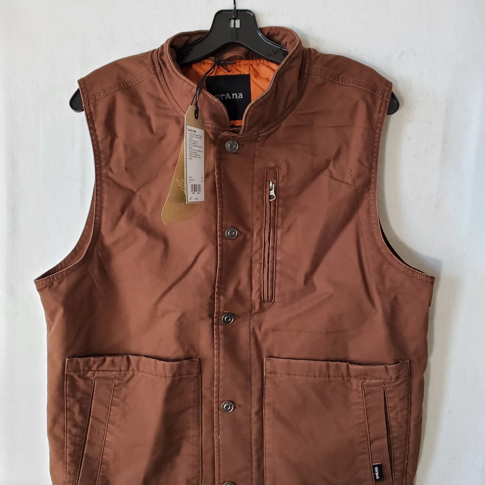 Prana Vest Men's Medium Charcoal Trembly Quilted Canvas NWT MRSP $140