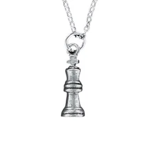 CHESS KING Necklace on Chain or Charm Only Pewter Board Game Strategy Twilight