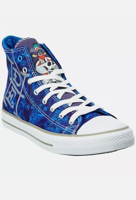 Ed Hardy Eagle High Top Men's Blue Canvas Lace Up Sneakers Shoes Size 9