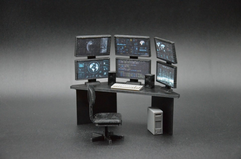 1:18 GI JOE COMPUTER #3 TABLE CHAIR LOT CUSTOM STAR WARS MILITARY ...