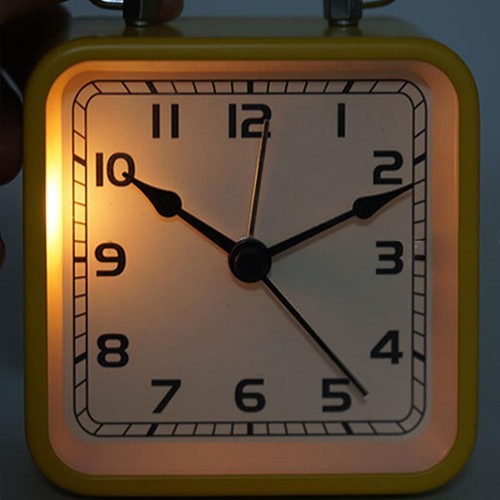 Small Retro Analog Alarm Clock Square Battery Operated Silent Elegant Bedside... - Picture 2 of 5