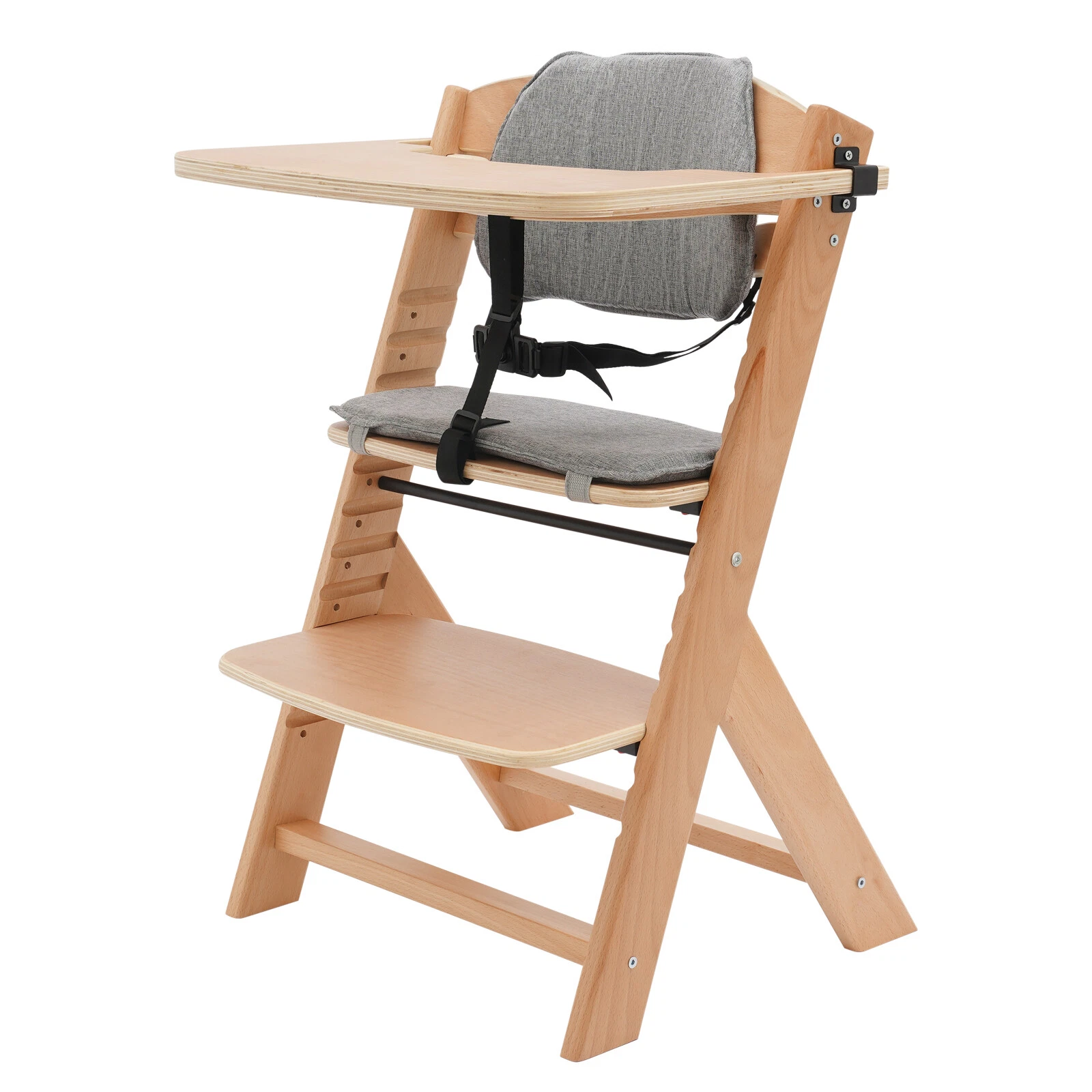 Adjustable Height Wooden High Chair for Babies and Toddlers Baby High Chair NEW