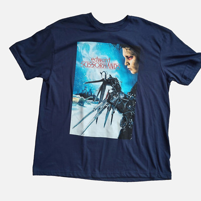 Edward Scissorhands Graphic T Shirt Blue Size XL  2 Sided I Am Not Complete NWOT