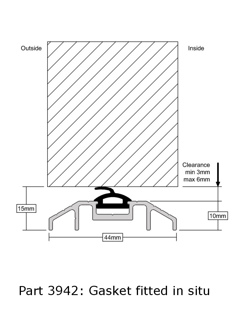 Black Lowline Stormguard SG44 Push in Door Threshold Gasket Seal eBay