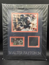 Chicago Bears Walter Payton 12x15 Framed Photo Autograph Uniform Patch!