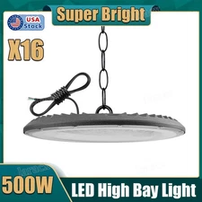 16Pcs 500W UFO Led High Bay Light Commercial Industrial Warehouse Garage Light