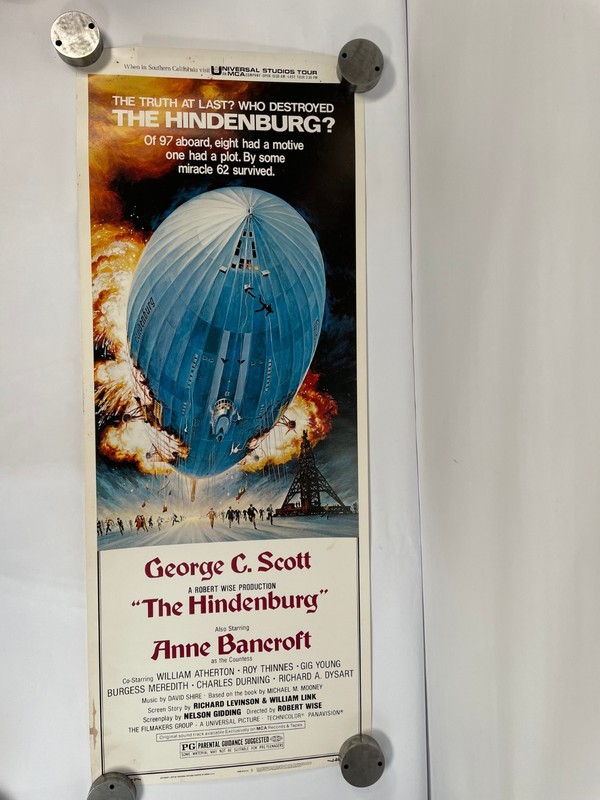 VTG The Hindenburg Movie Poster 1975 George C Scott Anne Bancroft Disaster Film