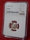 1955 10C NGC PF 69 Silver ROOSEVELT DIME                                #MF-1859
