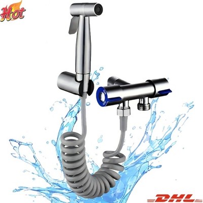 Bidet Brause Edelstahl Hygiene wc Handbrause Armatur set mit Duschschlauch DHL