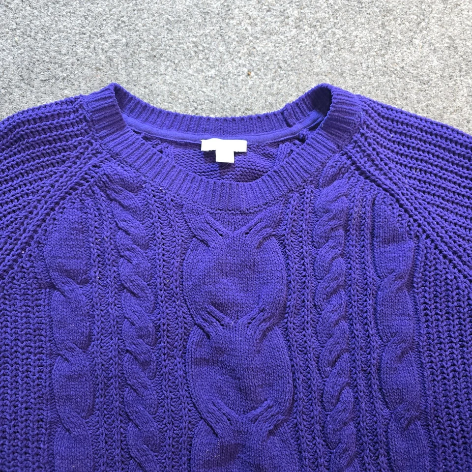 J Jill Sweater Womens Size 3X Purple Chenille Cable Knit Long Sleeve Casual Top - Image 2 of 4