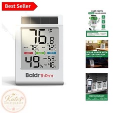 Innovative Indoor Thermometer with Solar Power: 3.2" Display Humidity Tracking