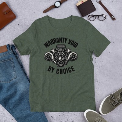 Warranty Void by Choice T-Shirt Twin Turbo V8 Engine Car Guys Mechanics Muscle 