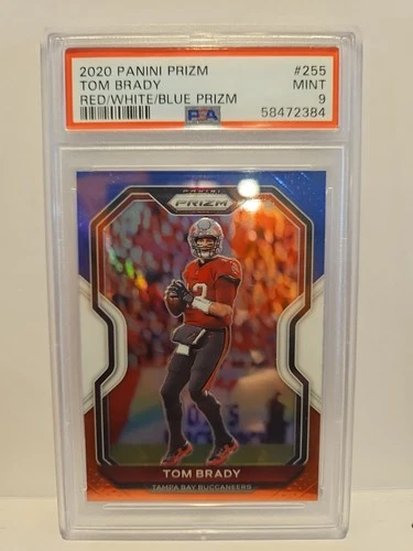 2020 Panini Prizm Tom Brady #255 Red White Blue Prizm Psa 9