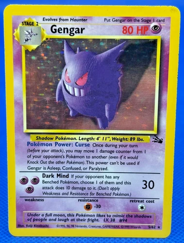 Pokemon TCG Gengar 5/62 Fossil Set UNLIMITED Holofoil Rare