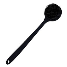 Cinlitek Silicone Body Scrubber, Long Handle 15x3.4 Inch Pack of 1 , Black