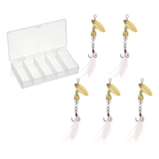 5Pcs Trout Lures Rooster Tail Fishing Lures Trout Spinner Bait 1/8oz Gold
