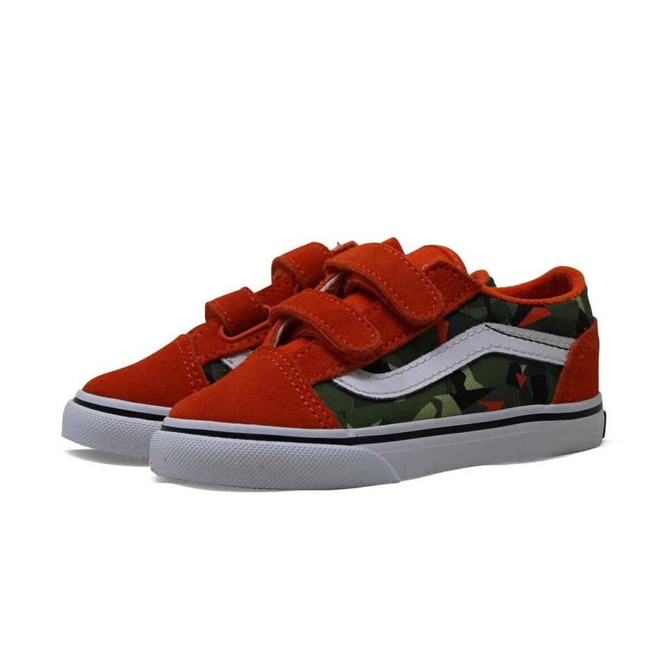 Vans Niño Pequeño Old Skool V Tenis Geo Camuflaje Naranja VN0A38JNBIV Talla 5.5 TD Foto 2 de 3