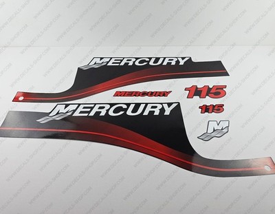 Mercury 115PS ELPTO Zweitakt 1999-2006 Außenborder Aufkleber ROT Aufkleber Set