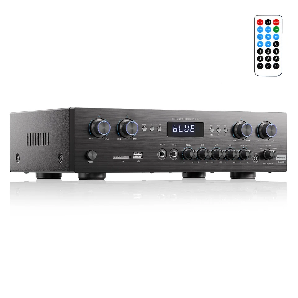 ♬Donner 4 Channel Amplifier Bluetooth Stereo Audio Home Amp 4 CH 440W Peak Power - Image 2 of 4