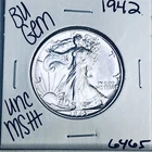 1942 BU GEM LIBERTY WALKING SILVER HALF UNC MS+++ U.S. MINT RARE COIN 6465