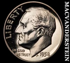1958 Silver Roosevelt Dime - Choice Gem Proof  Lustrous  No Reserve  #K950