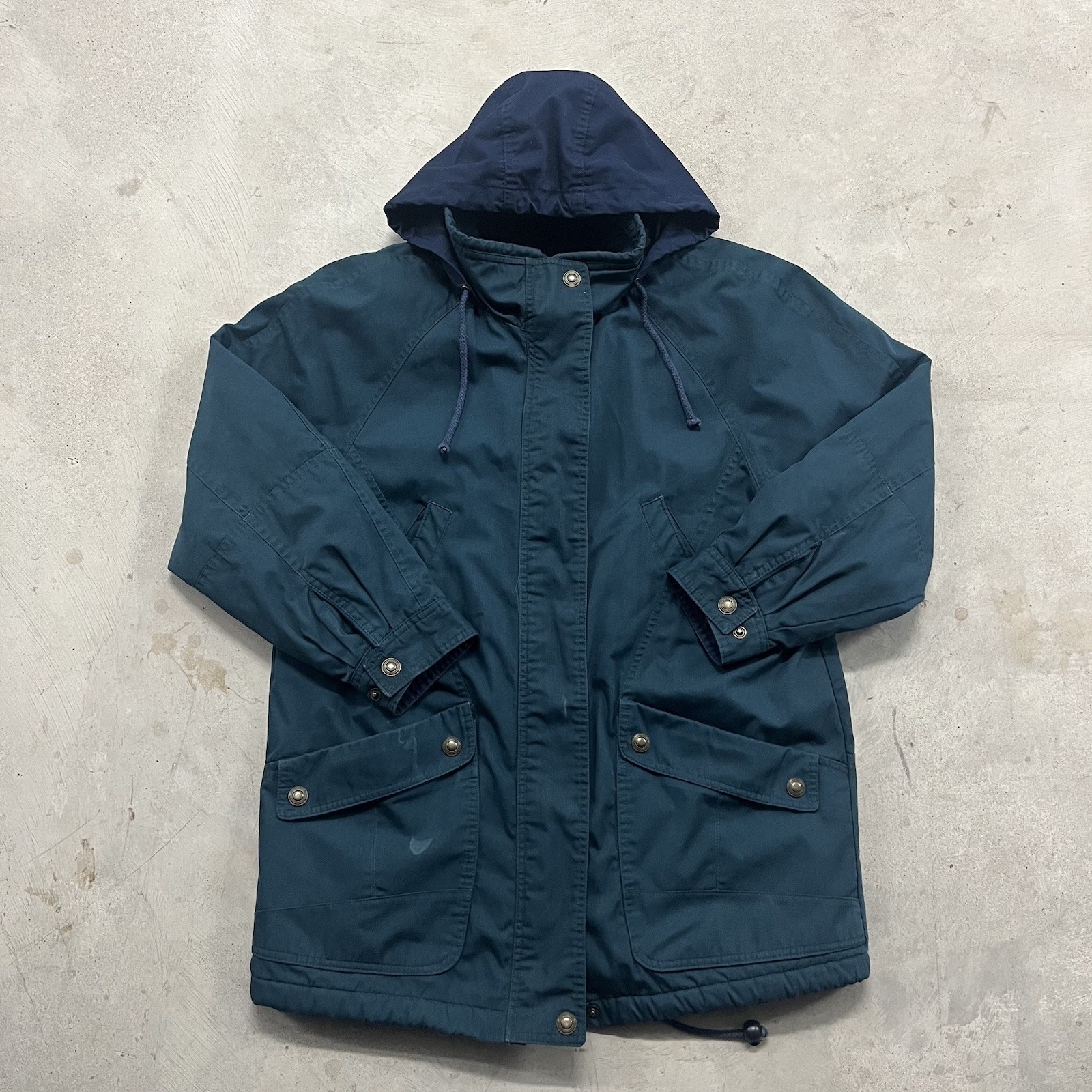Vintage Pacific Trail Men's Zip Up Hooded Coat Parka Green Heavy Sz Medium