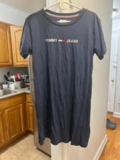 79$ NWT Tommy Hilfiger Cotton DRESS Size S  size short sleeve t shirt navy