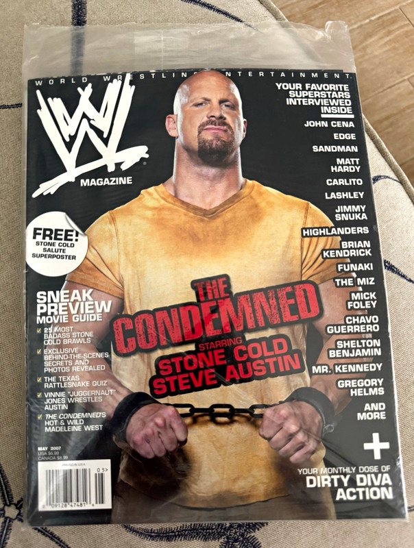WWE Magazine May 2007 Issue 5 Stone Cold Steve Austin Cover ISSN 1092-4748