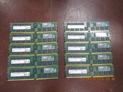 Lot of 10 Micron 16GB 2RX4 PC4-2400T DDR4  Memory Ram MTA36ASF2G72PZ-2G3B1QI