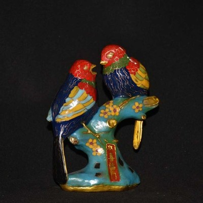 Pure Copper Cloisonn É, Filigree, Double Happiness, Magpies, Mandarin Ducks, Bir