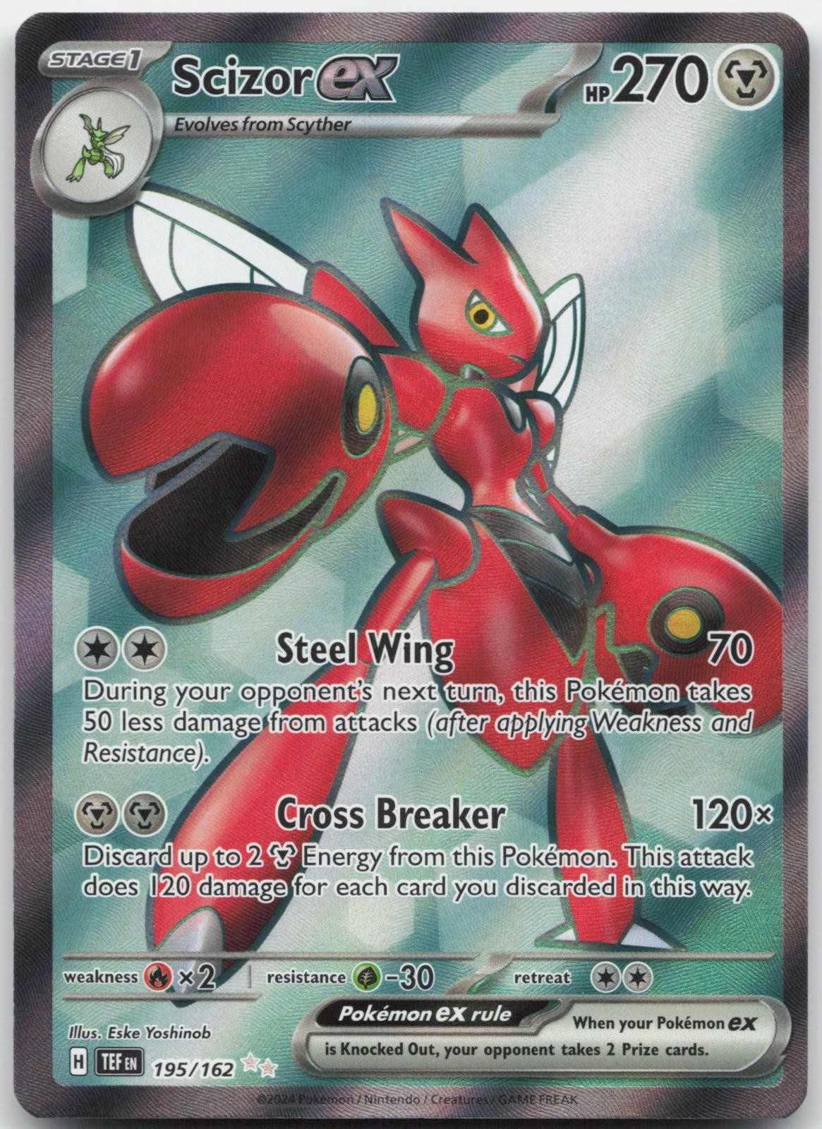 Scizor ex 195/162 Ultra Rare Temporal Forces Pokemon Holo Near Mint