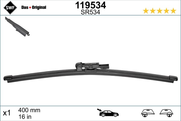 Wischblatt Scheibenwischer Das Original Rear Swf 119534 FüR Renault Opel Fiat 3-image