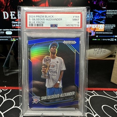 Panini 2024-25 Prizm Black Shai Gilgeous-Alexander Blue Prizm #164 /199 PSA 9