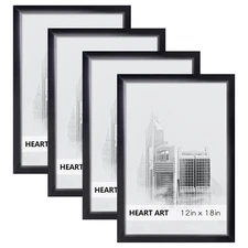 12x18 Frame 4 Pack,12x18 Poster Frame Without Mat,12 x 18 Wall Gallery Photo ...