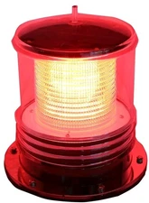 Marine Solar Warning Light - RED LED Marine Dock Barge Safety Beacon Light 2NM