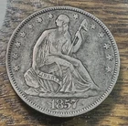 1857 Seated Liberty Half Dollar Super Original XF CHRC