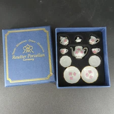 Dollhouse miniature German Reutter Porzellan Tea Set new in box